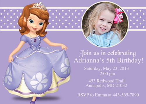 Princess Sofia Birthday Invitations
 Princess Sofia Birthday Invitations Ideas – Bagvania FREE