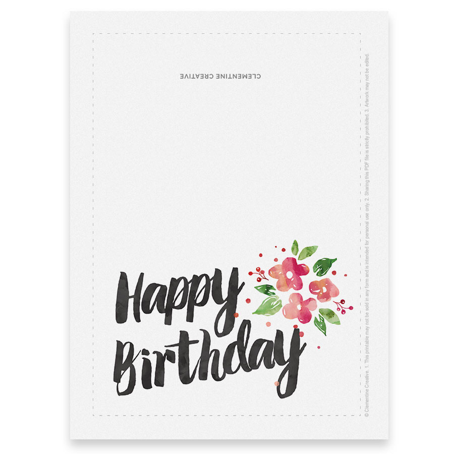 Print Birthday Cards
 Printable Birthday Card for Her
