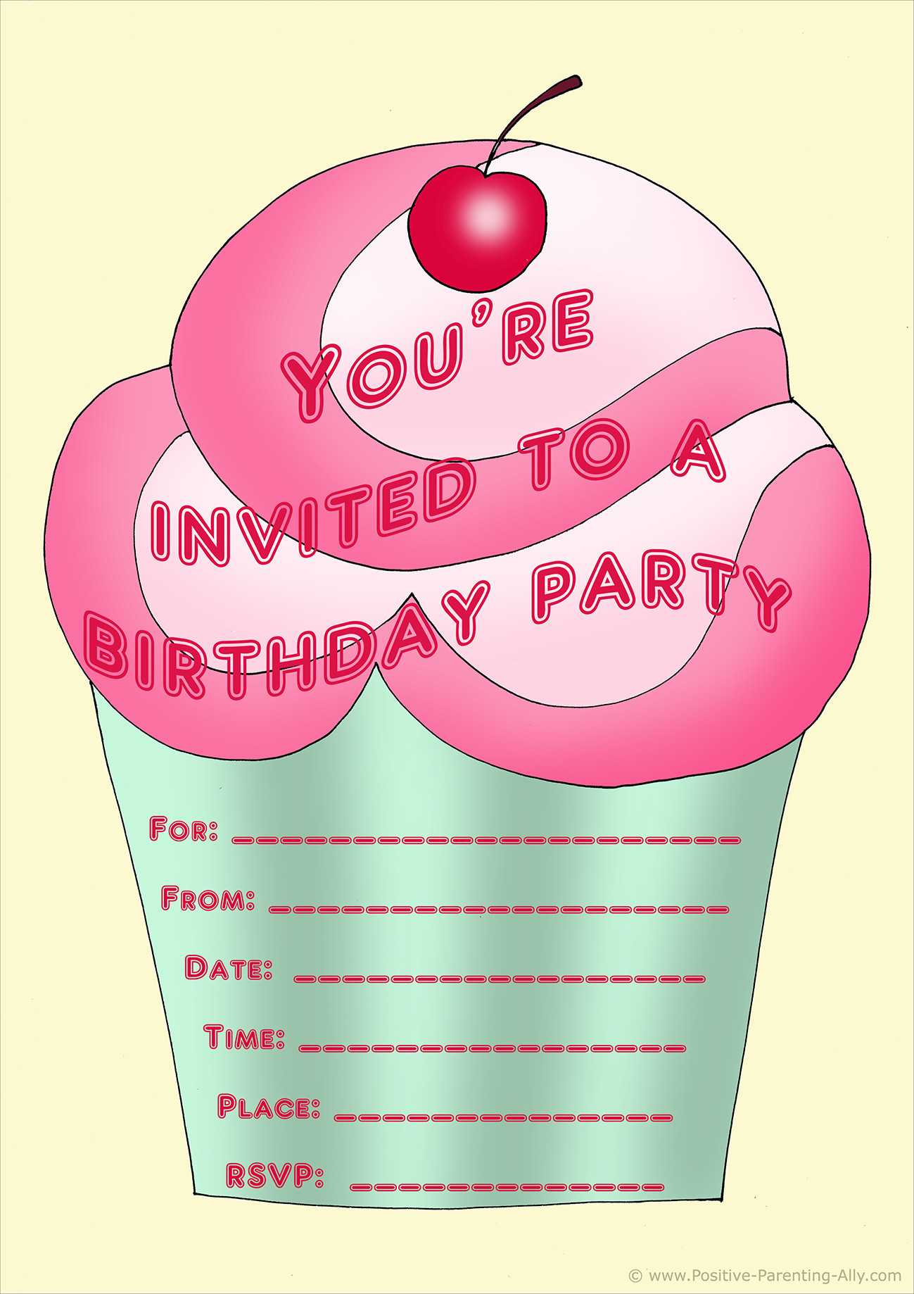 Printable Birthday Invitation
 Free Birthday Party Invites for Kids in High Print Quality