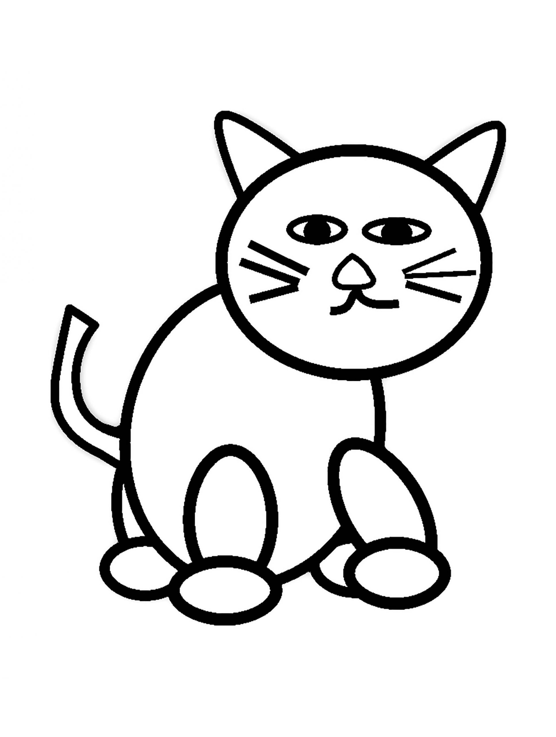 Printable Cat Coloring Pages For Kids
 Cat for kids simple drawing Cats Kids Coloring Pages