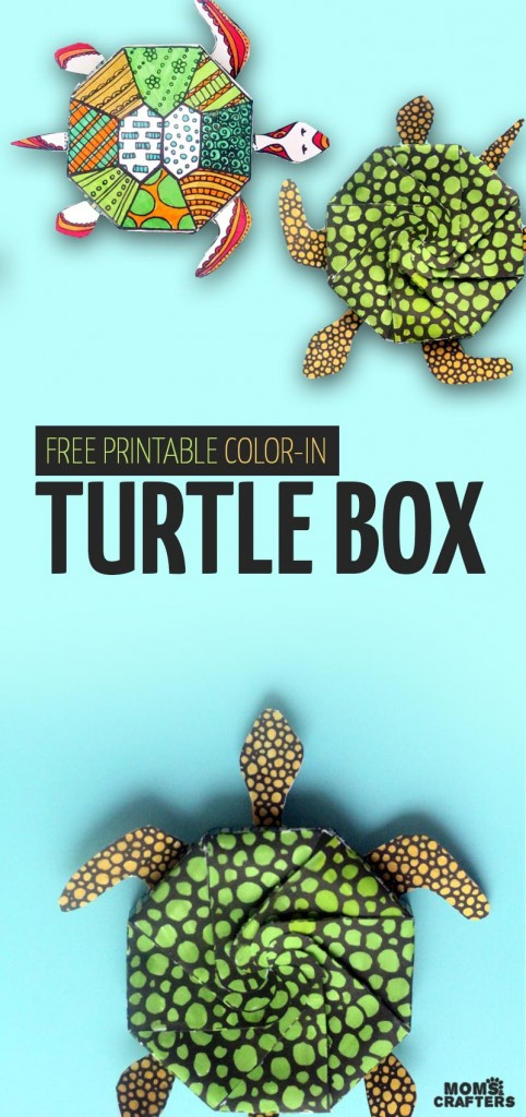 Printable Crafts For Adults
 DIY Turtle Box Template and Coloring Page for Adults