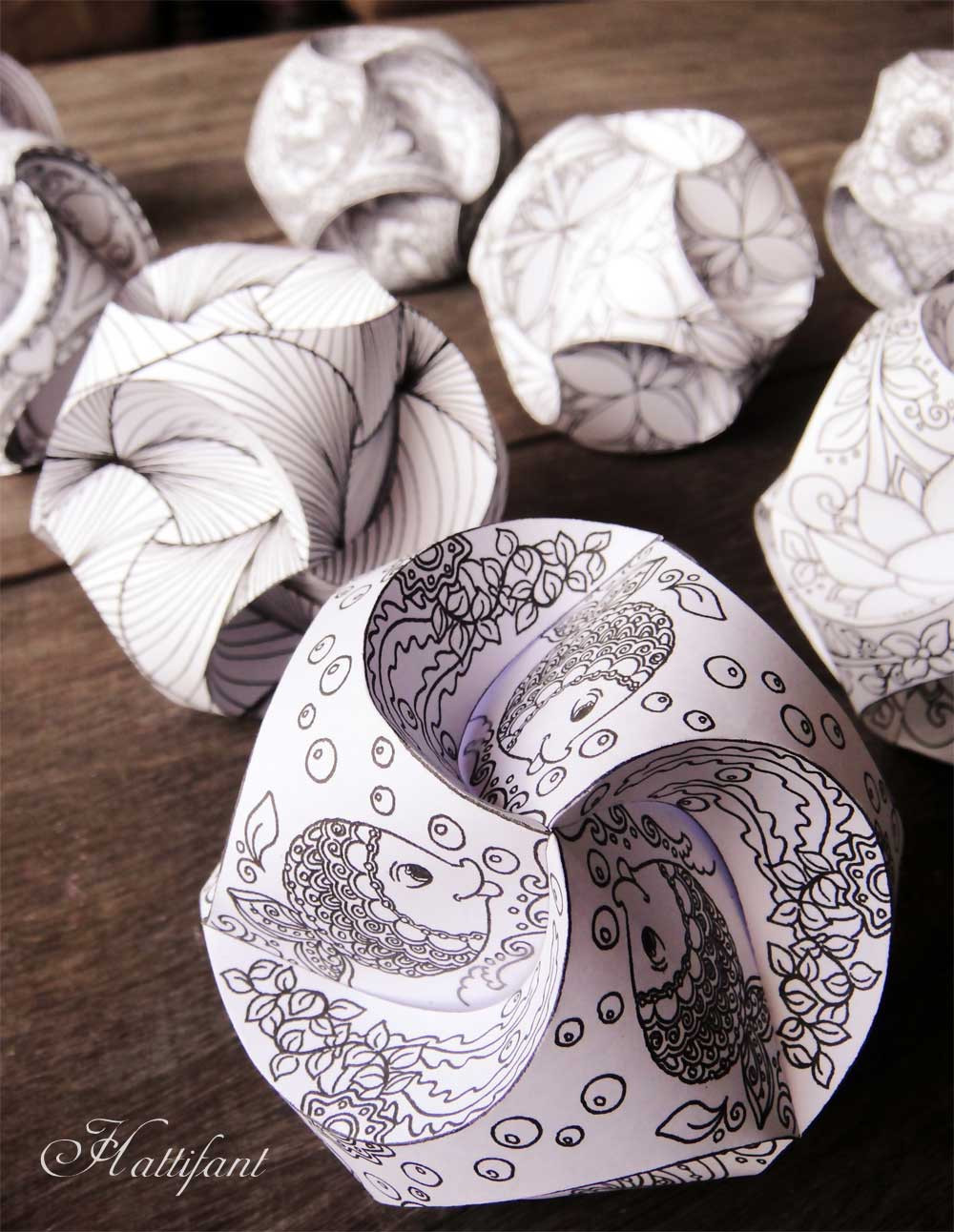 Printable Crafts For Adults
 DIY Colorable Triskele Paper Globes – In Crafts