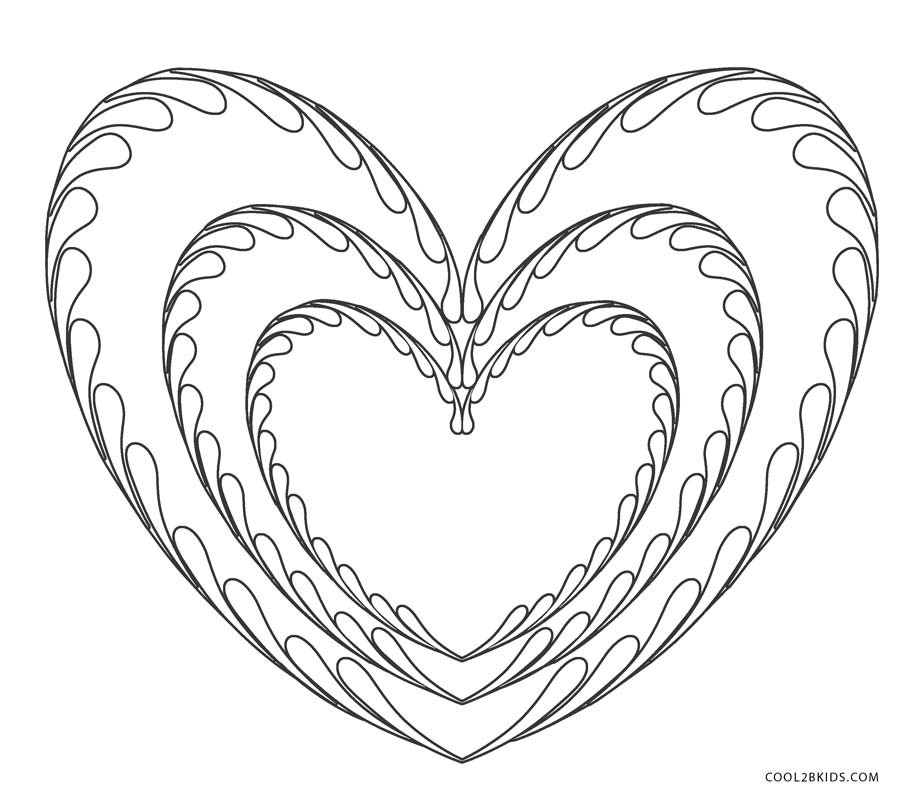 Printable Heart Coloring Pages
 Free Printable Heart Coloring Pages For Kids
