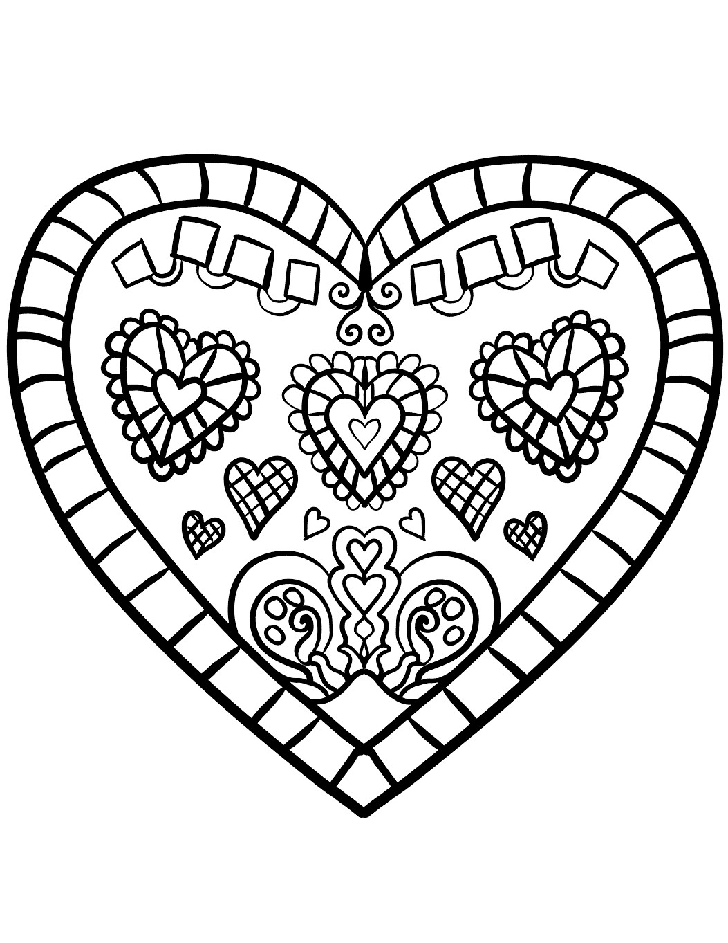 Printable Heart Coloring Pages
 Hearts Coloring Pages for Adults Best Coloring Pages For