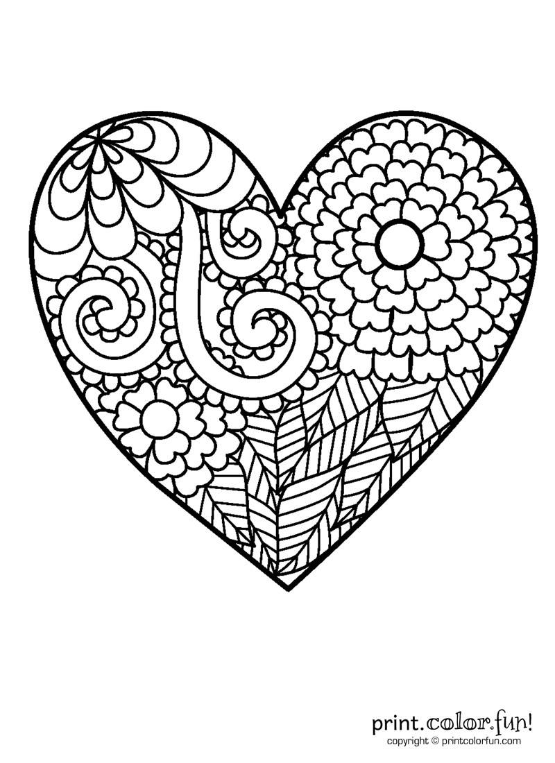 Printable Heart Coloring Pages
 Big Heart Coloring Pages at GetColorings