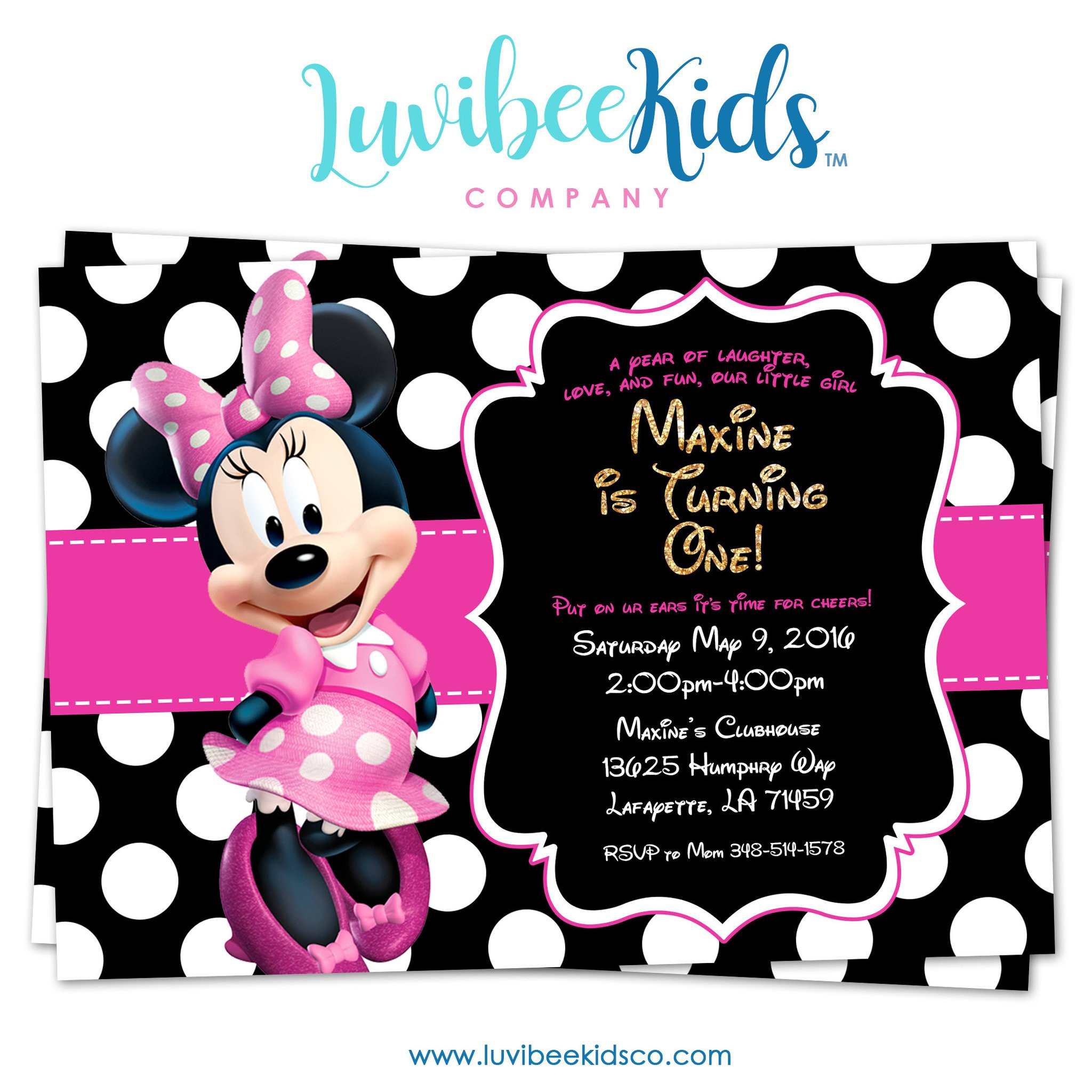 Printable Minnie Mouse Birthday Invitations
 Minnie Mouse Birthday Invitation Printable Invite