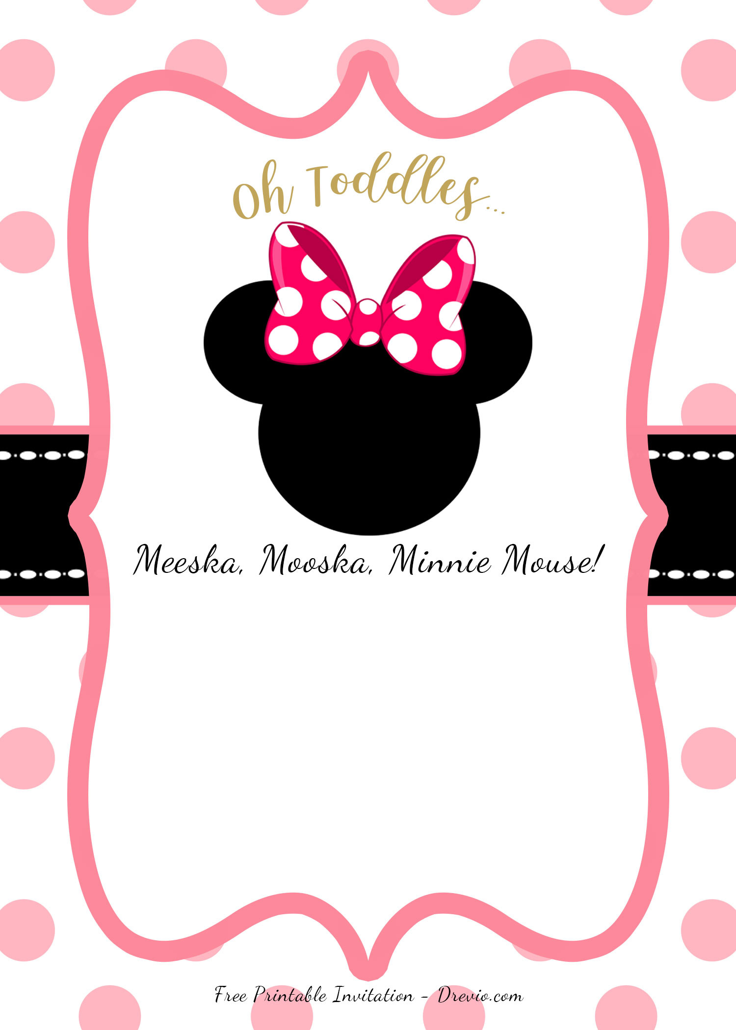 Printable Minnie Mouse Birthday Invitations
 FREE Minnie Mouse Head Invitation Templates – FREE