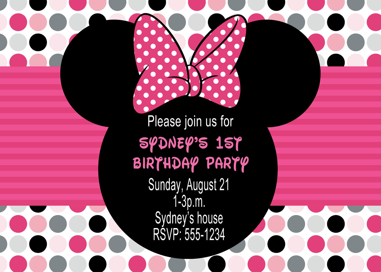 Printable Minnie Mouse Birthday Invitations
 Minnie Mouse Birthday Party Invitations