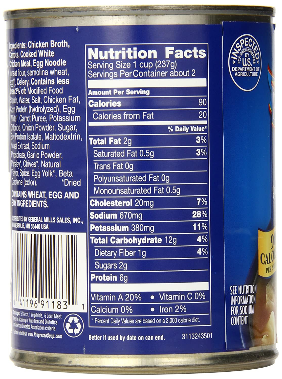 Progresso Chicken Noodle Soup Calories
 Progresso Soup Nutrition Facts Label NutritionWalls