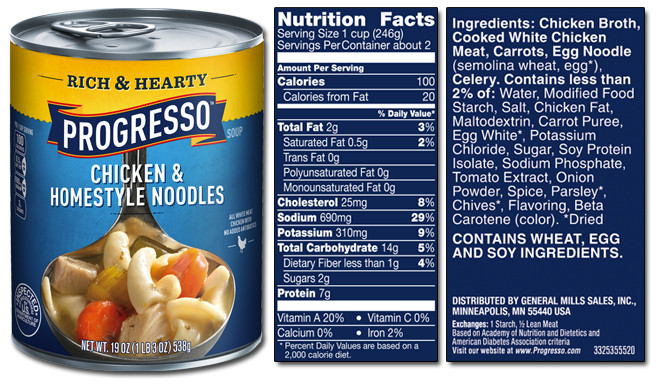 Progresso Chicken Noodle Soup Calories
 New England Clam Chowder Nutrition Information