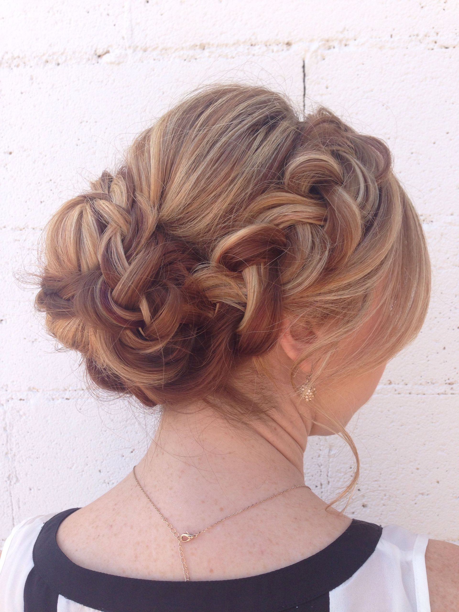 Prom Hairstyle For Thick Hair
 Soft braided updo for long thick hair