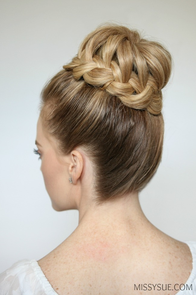 Prom Hairstyles Bun
 French Braid High Bun