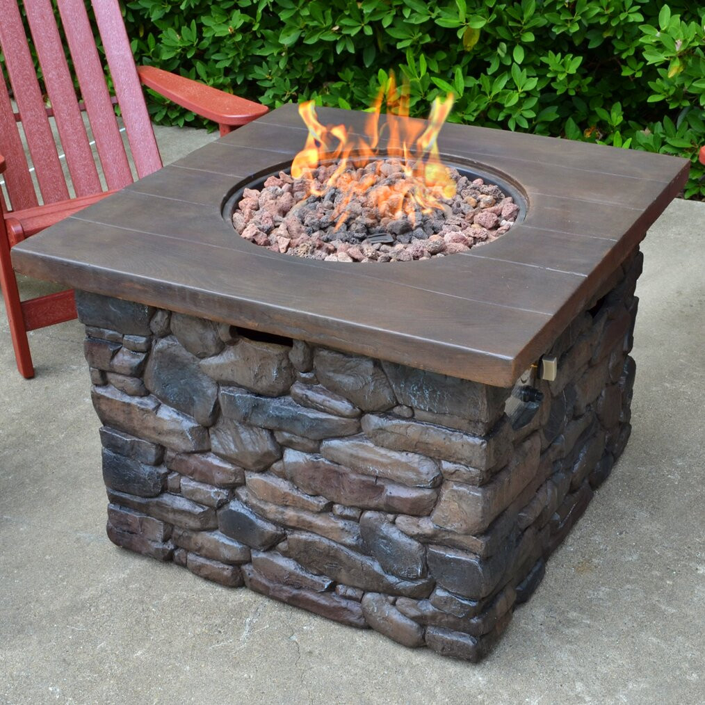 Propane Fire Pit Table
 Tortuga Outdoor Yosemite Faux Wood Stone Propane Fire Pit
