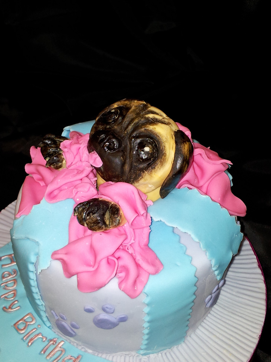Pug Birthday Cake
 Surprise a Little Pug Dog Cake CakeCentral