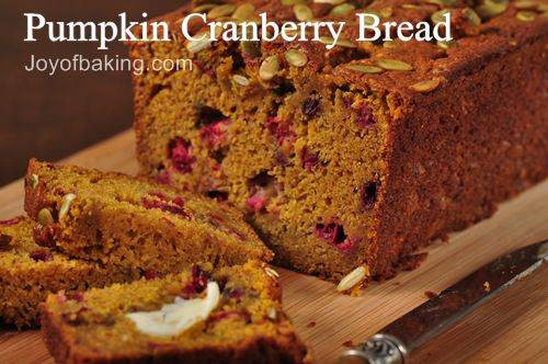 Pumpkin Cranberry Bread
 Pumpkin Cranberry Bread Recipe Joyofbaking Tested