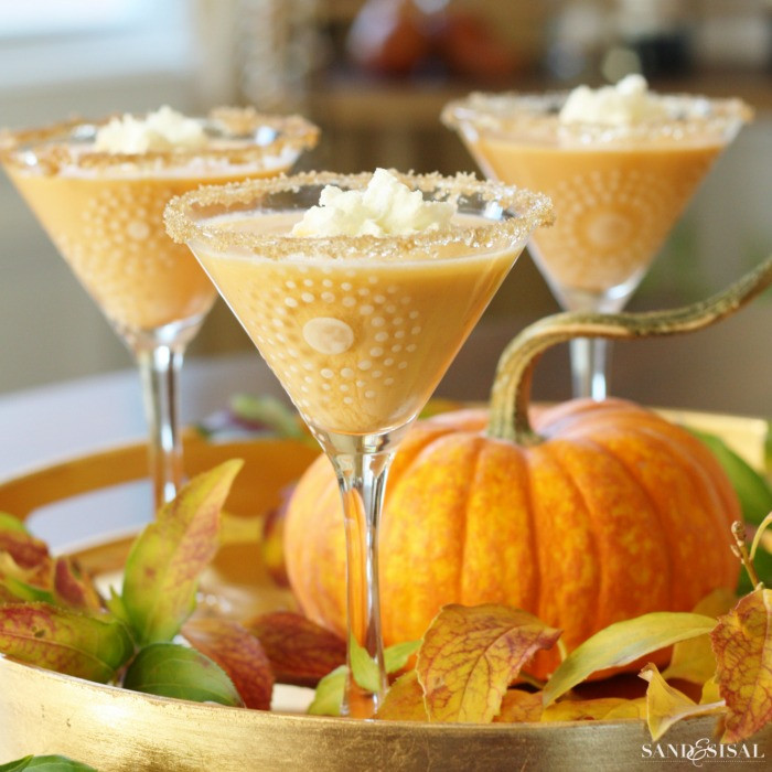 Pumpkin Pie Cocktails
 Pumpkin Pie Martini Holiday Cocktail Recipes Sand and