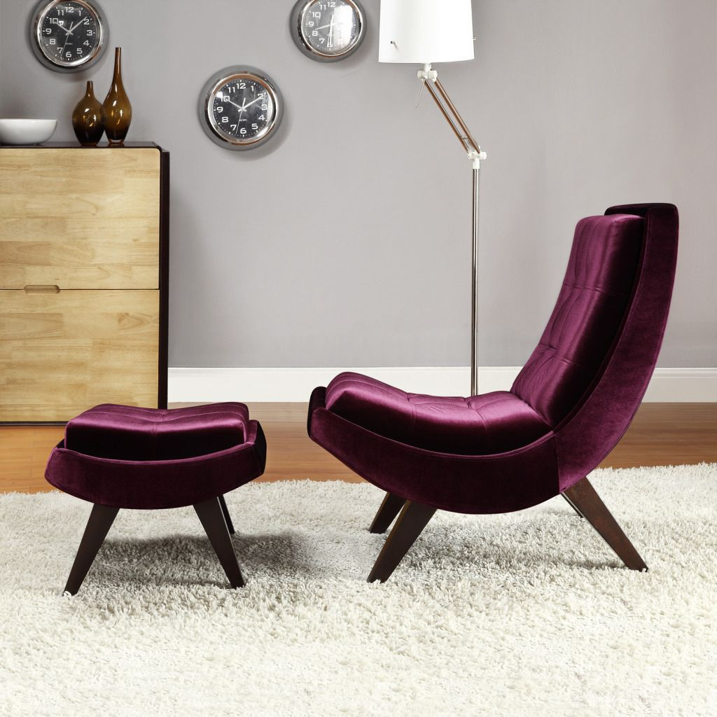 Purple Chairs Living Room
 Oxford Creek Contemporary Purple Velvet Chair & Ottoman