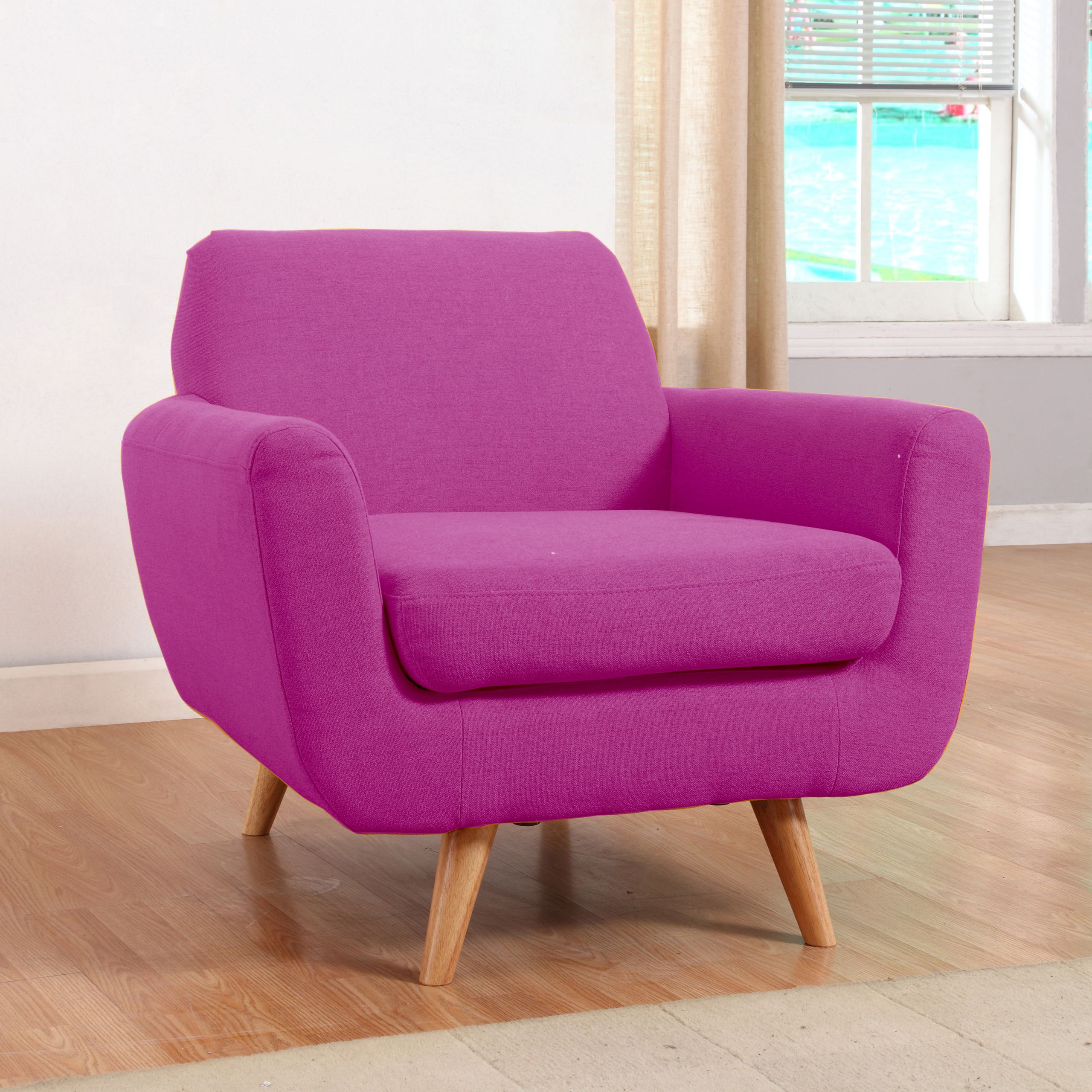 Purple Chairs Living Room
 Mid Century Linen Fabric Modern Purple Accent Chair Living