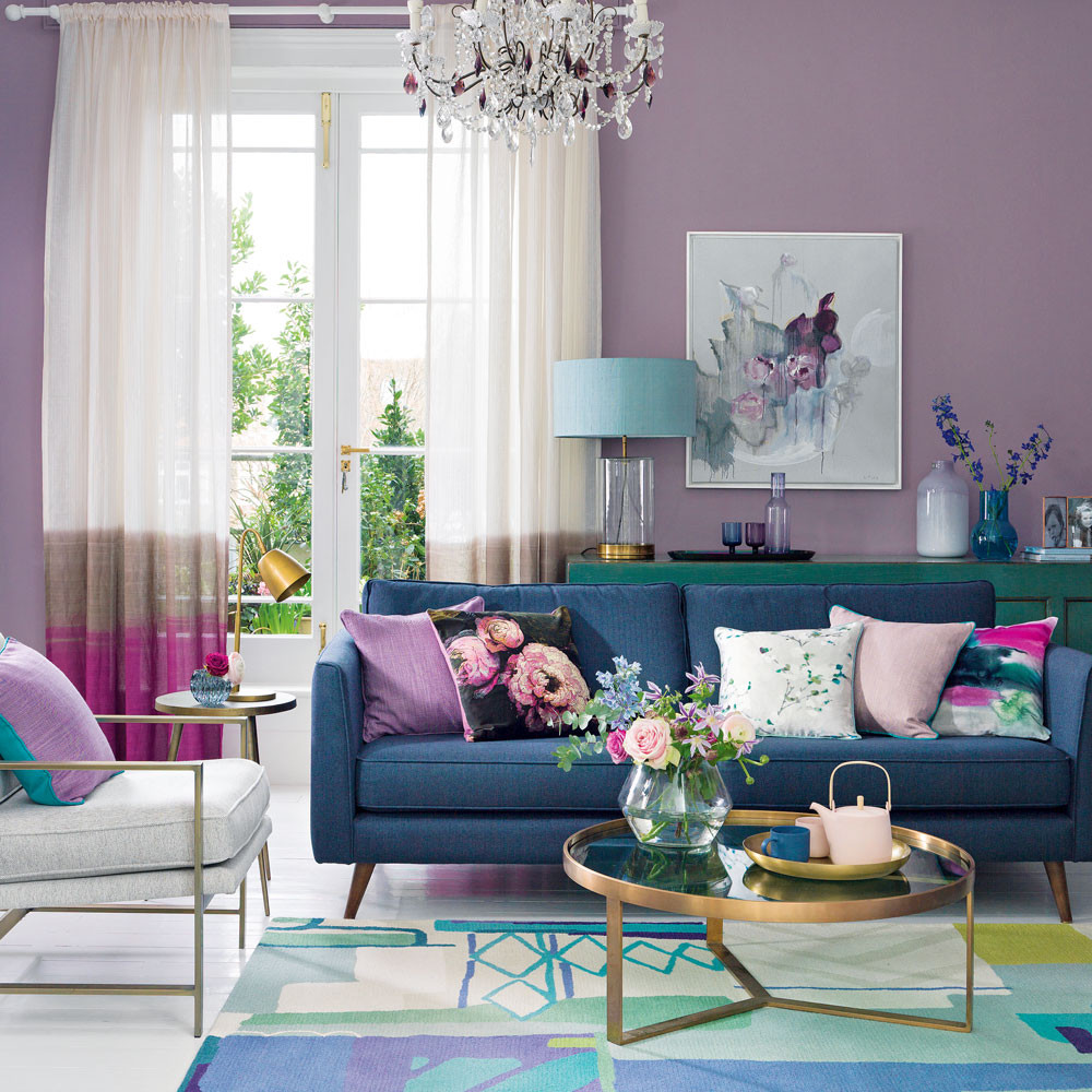 Purple Living Room Decor
 Purple living room ideas