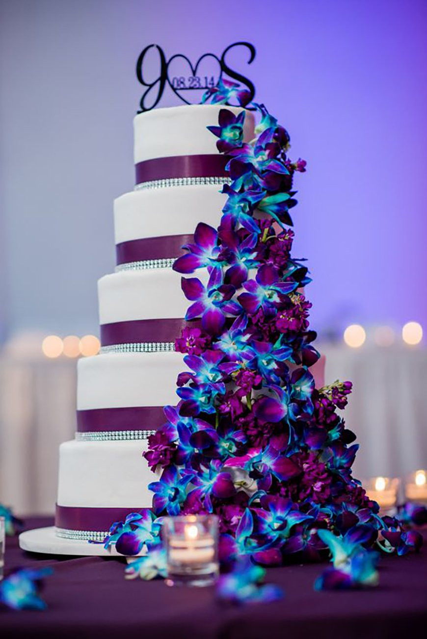 Purple Themed Wedding
 Blue and Purple Colour Scheme Wedding Ideas by Colour