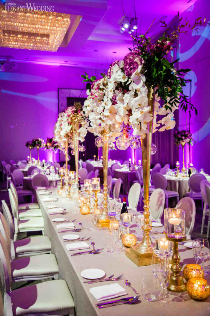 Purple Themed Wedding
 Glamorous Gold & Purple Wedding Theme