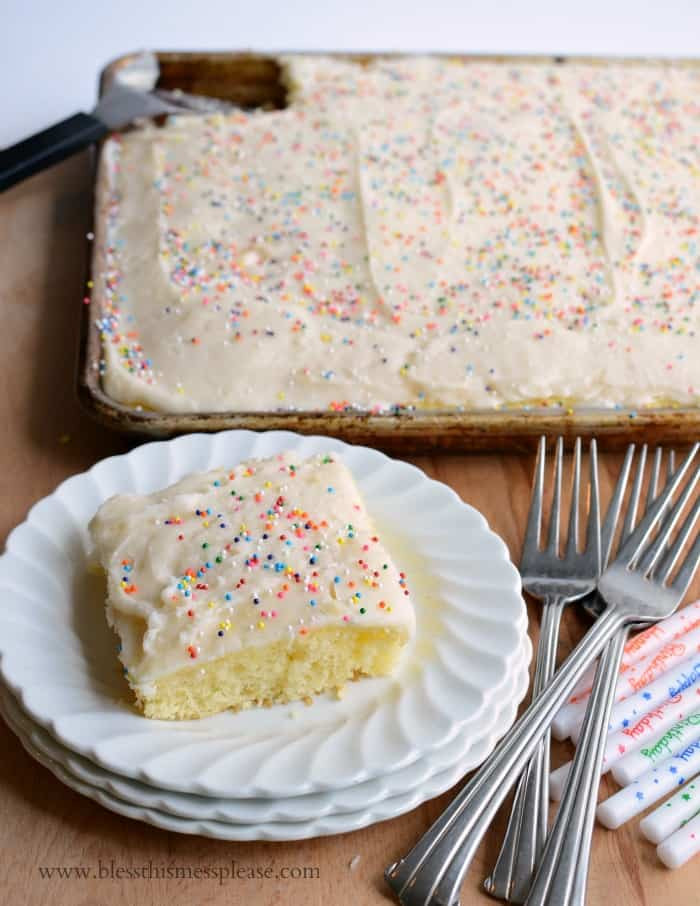 Quick And Easy Cake Recipes
 Quick and Easy Vanilla Sheet Cake Bless This Mess