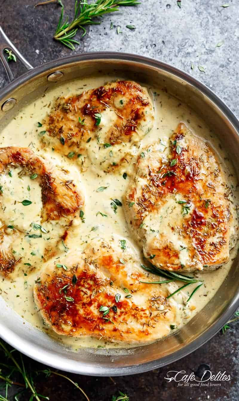 Quick Dinner Ideas With Chicken
 Quick & Easy Creamy Herb Chicken Cafe Delites