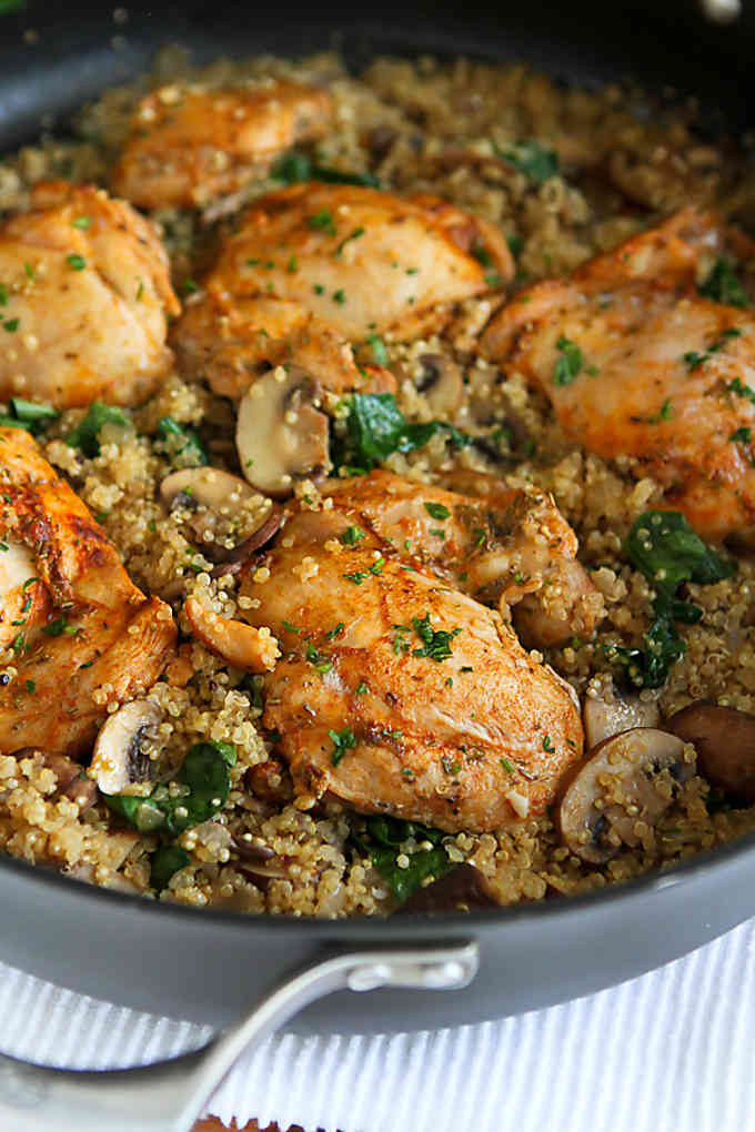 Quick Mushroom Recipes
 e Pot Chicken Quinoa Mushrooms & Spinach Easy Dinner