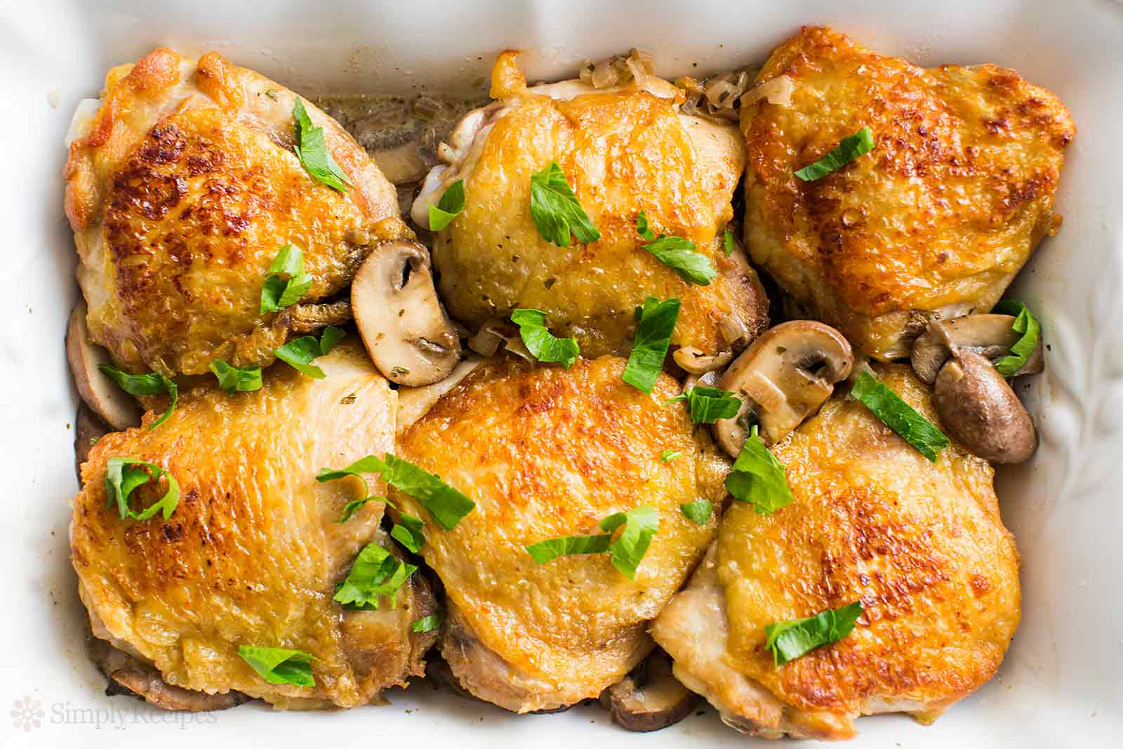Quick Mushroom Recipes
 Chicken Thighs with Mushrooms and Shallots Recipe