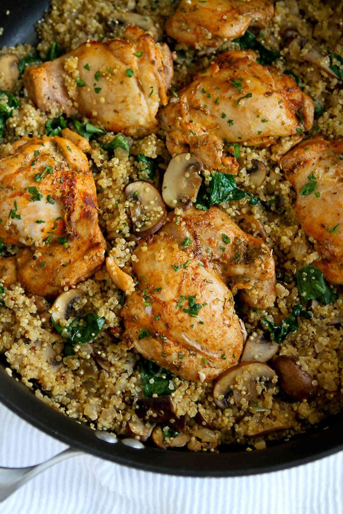 Quick Mushroom Recipes
 e Pot Chicken Quinoa Mushrooms & Spinach Easy Dinner