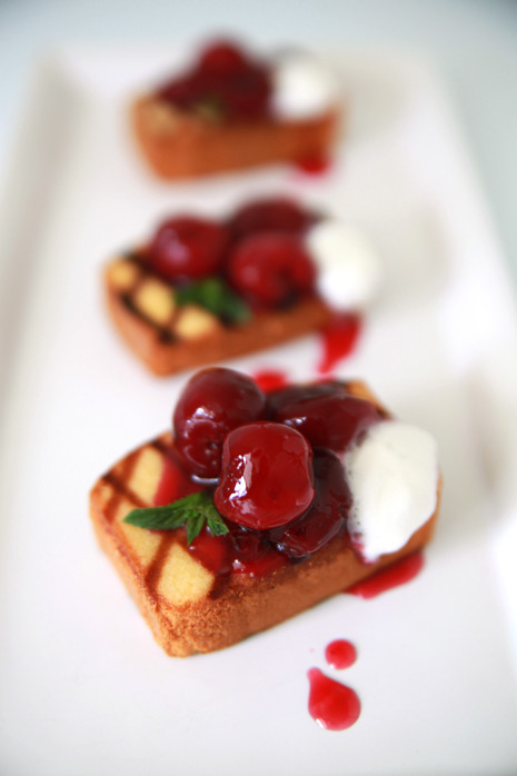 Quick Pound Cake Recipe
 Grilled Pound Cake With Cherry Conmpote Recipe