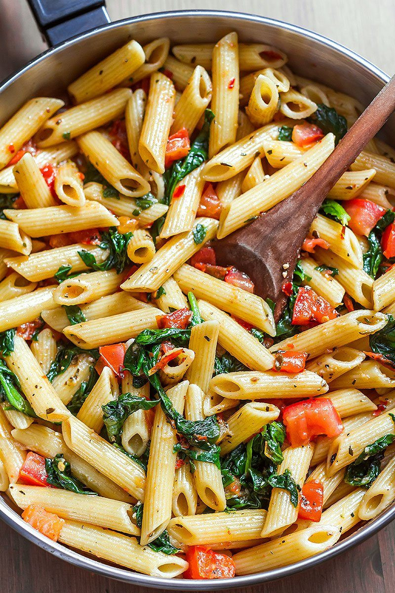 Quick Shrimp Pasta
 Shrimp Pasta Recipe with Tomato and Spinach — Eatwell101