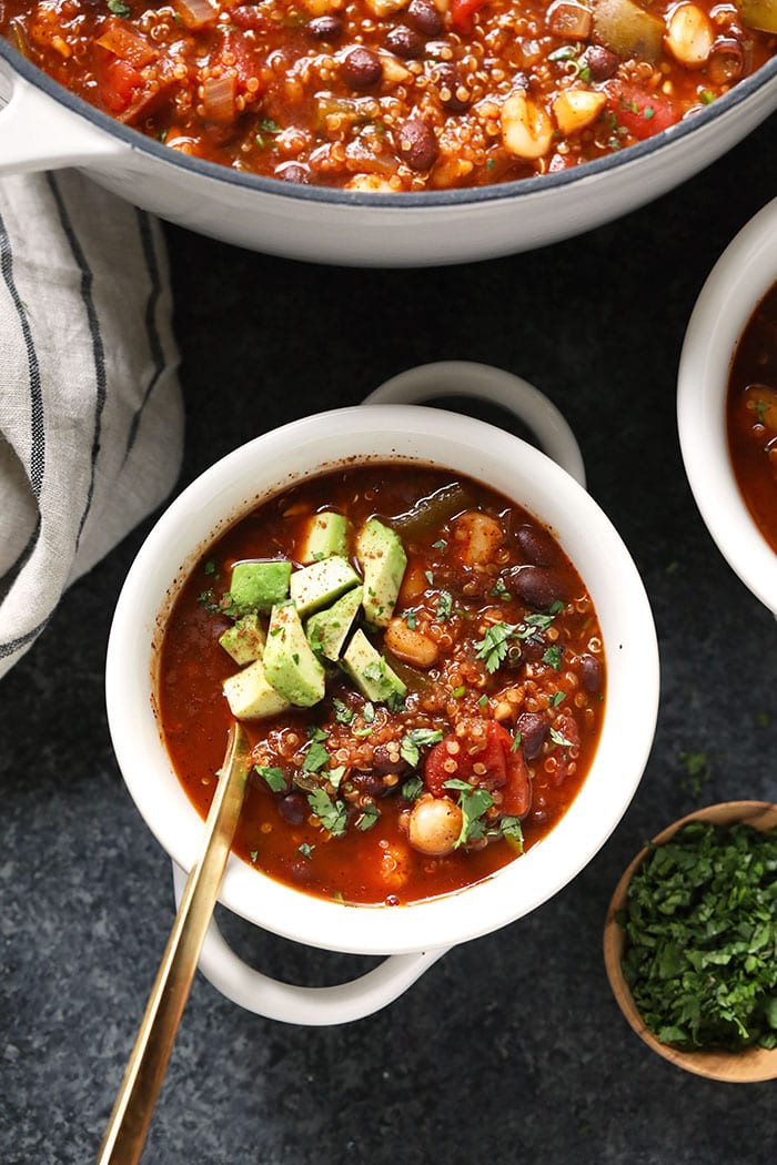 Quinoa Black Bean Chili
 Vegan Black Bean Quinoa Chili one pot meal Fit Foo