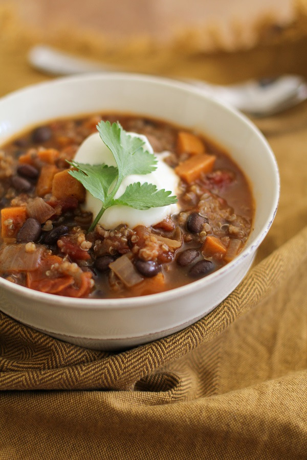 Quinoa Black Bean Chili
 Sweet Potato Black Bean and Quinoa Chili