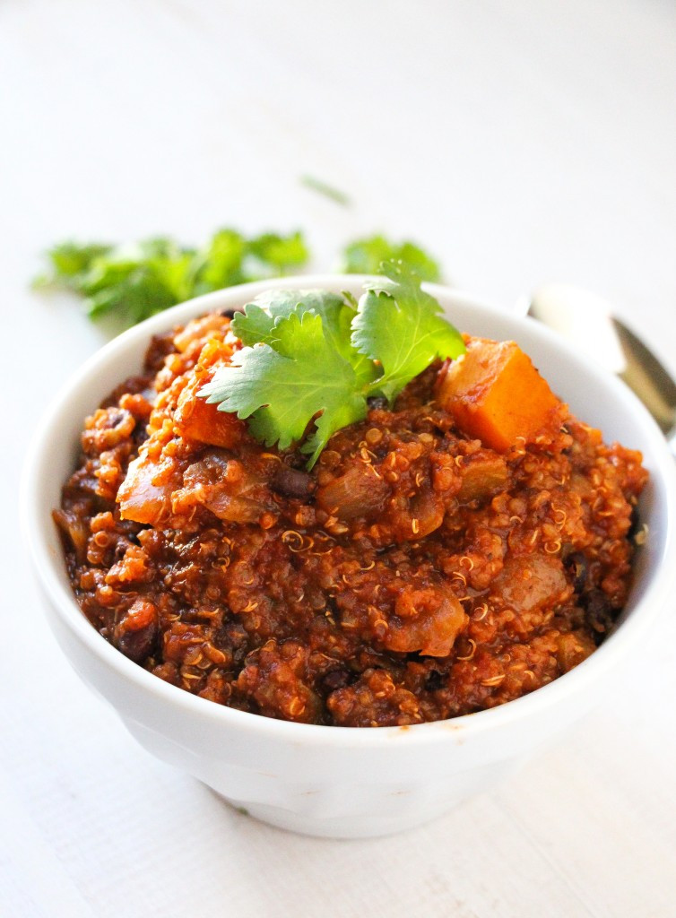 Quinoa Black Bean Chili
 Mango Jalapeño Black Bean Quinoa Chili Layers of Happiness