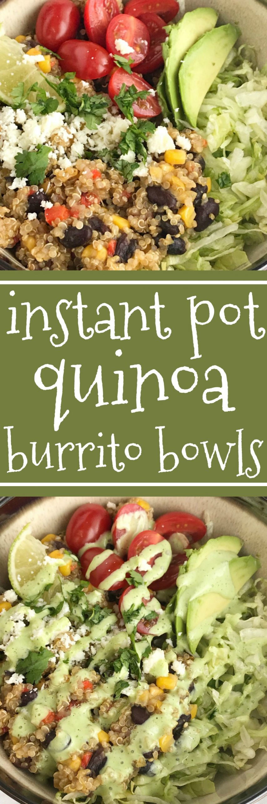 Quinoa Instant Pot
 Instant Pot Quinoa Burrito Bowls To her as Family