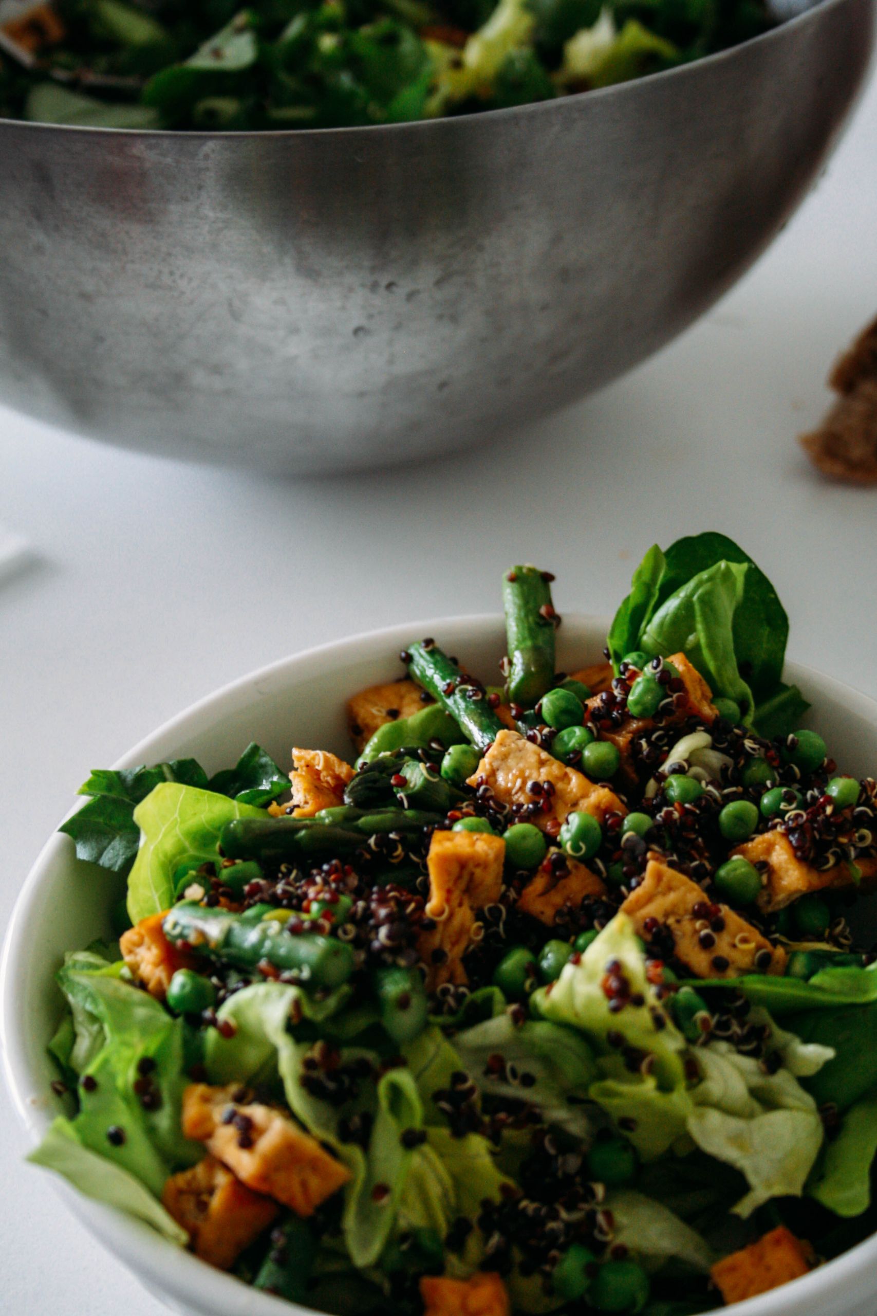 Quinoa Tofu Salad
 Black Quinoa Salad with Asparagus and Tofu