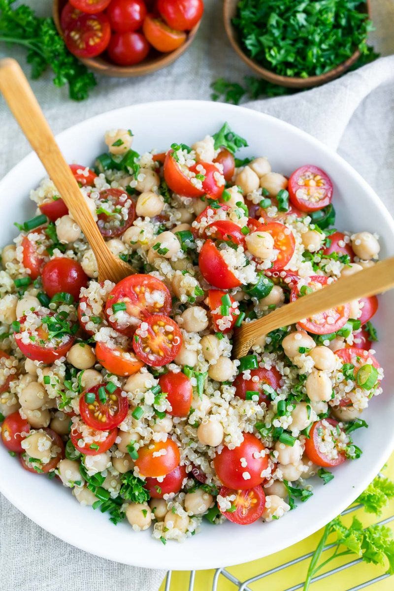 Quinoa Tofu Salad
 Tomato Quinoa Salad Recipe Vegan and Gluten Free Peas