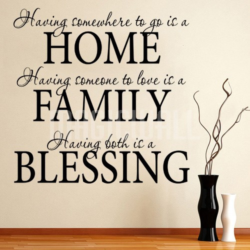 Quotes About Home And Family
 Home Family Blessing Wall Quotes Wall Lettering