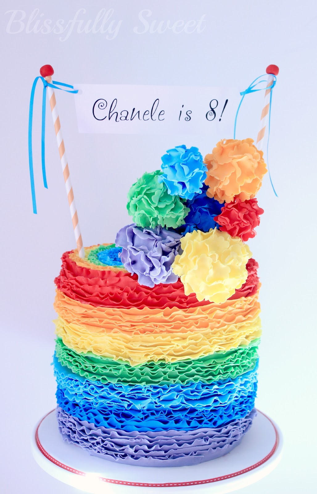 Rainbow Birthday Cakes
 Blissfully Sweet A Rainbow Rufflicious Birthday Cake