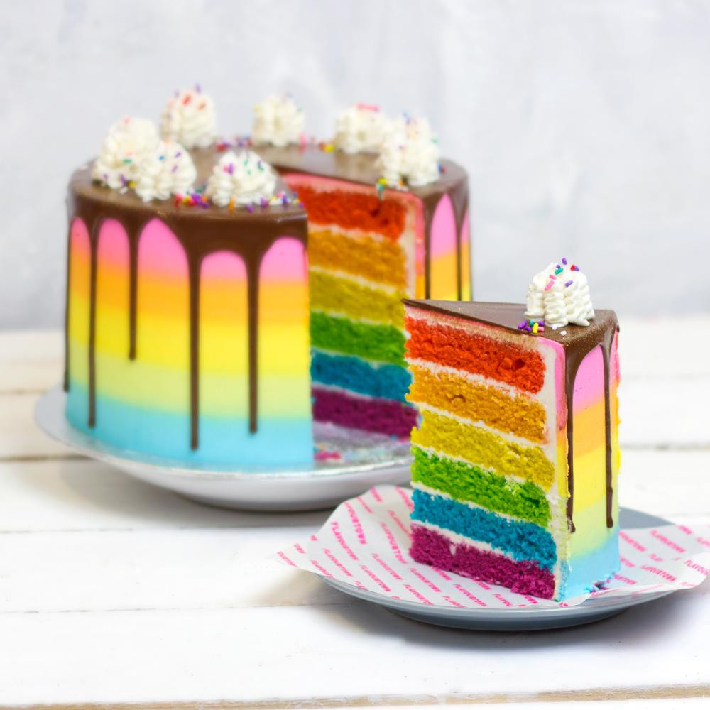 Rainbow Birthday Cakes
 Vegan Rainbow Birthday Cake – Flavourtown Bakery