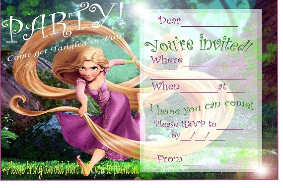 Rapunzel Birthday Invitations
 Rapunzel Birthday Party Invitation Ideas – FREE Printable