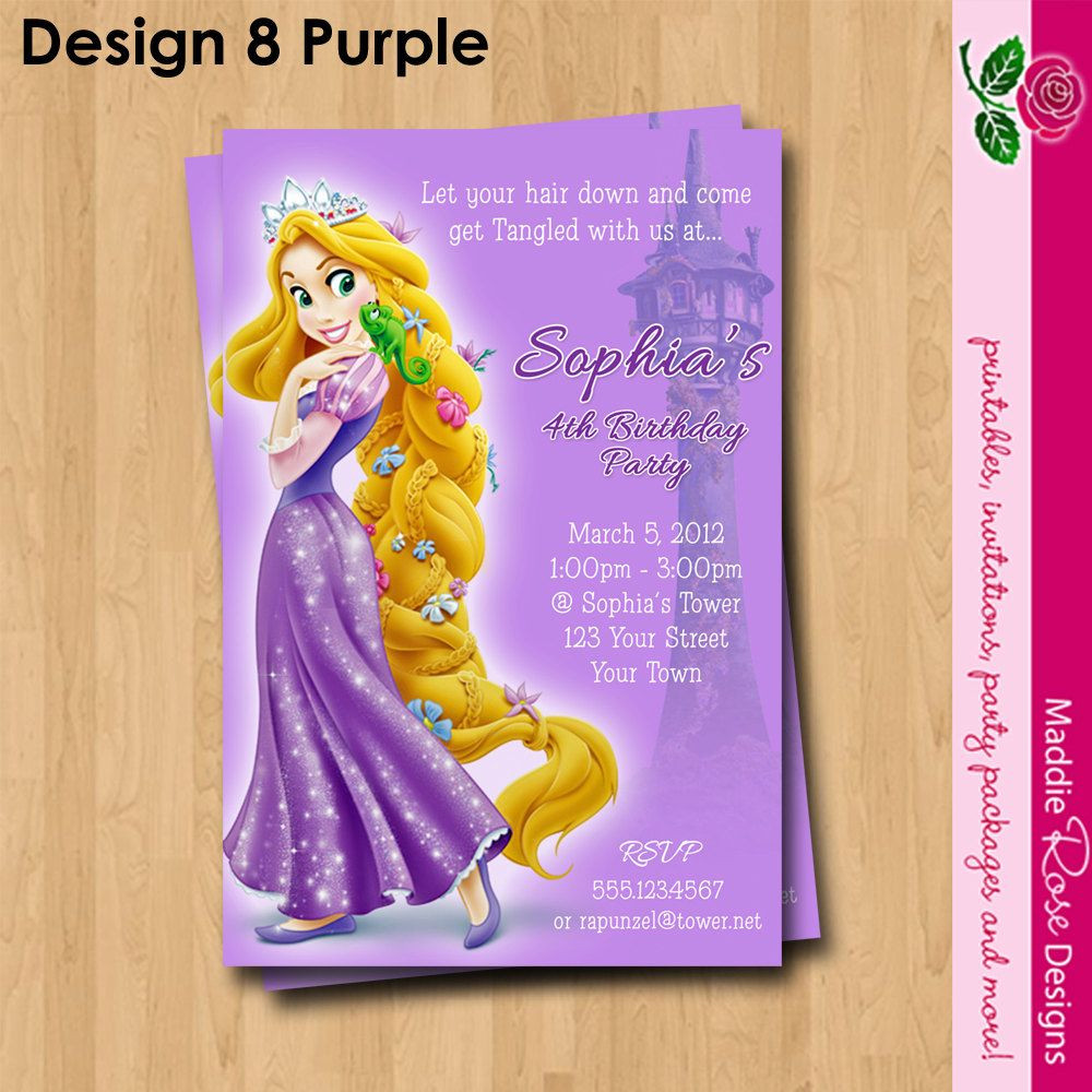 Rapunzel Birthday Invitations
 Rapunzel Tangled Invitation Printable Birthday Party You