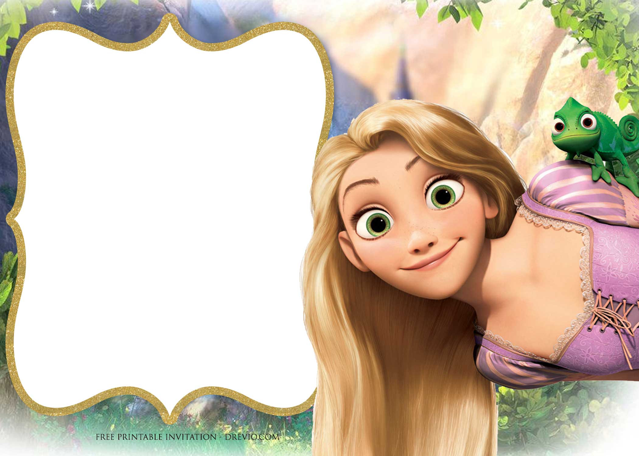 Rapunzel Birthday Invitations
 FREE Printable Princess Rapunzel Invitation Templates