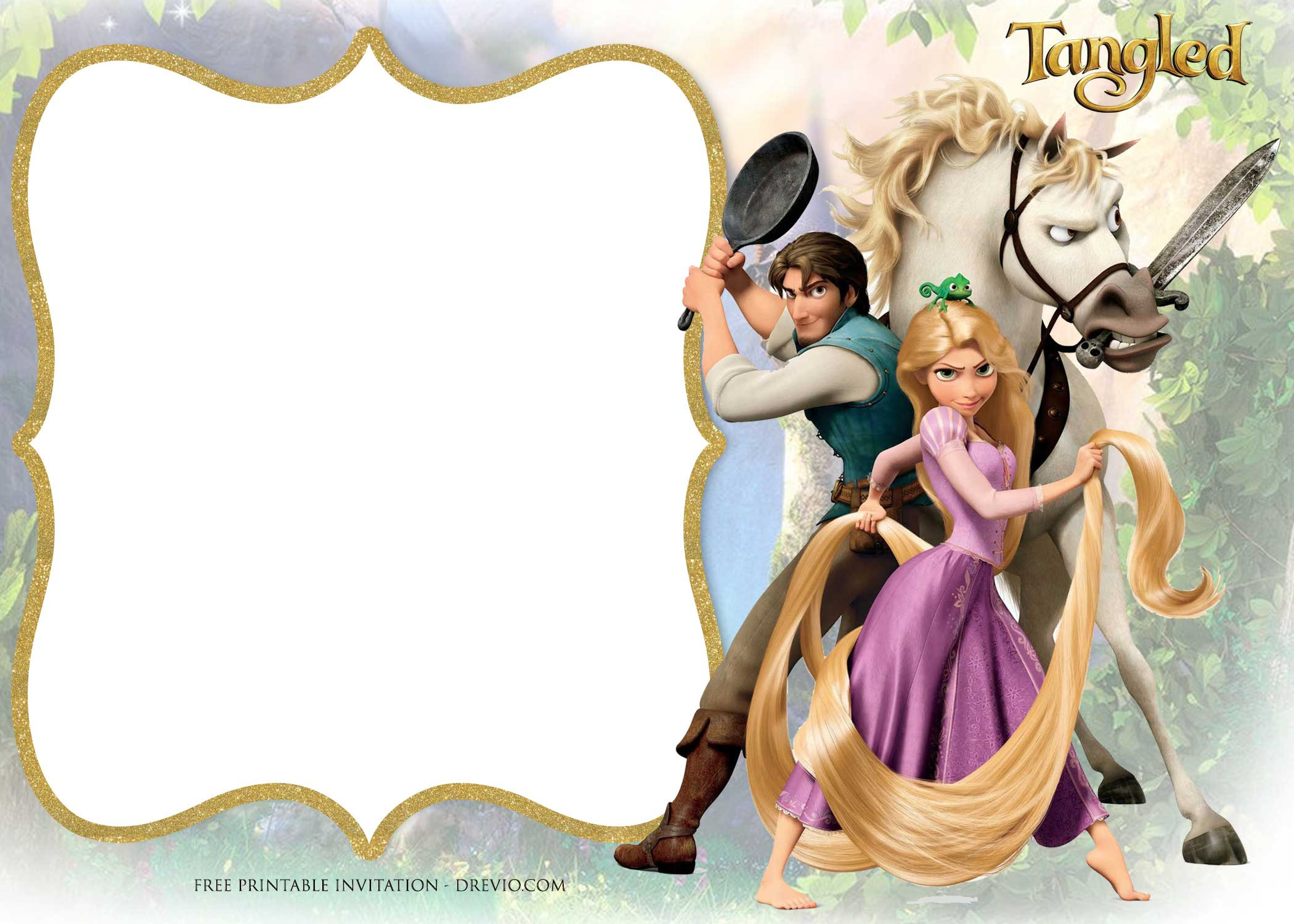 Rapunzel Birthday Invitations
 FREE Printable Tangled Rapunzel Invitation Templates