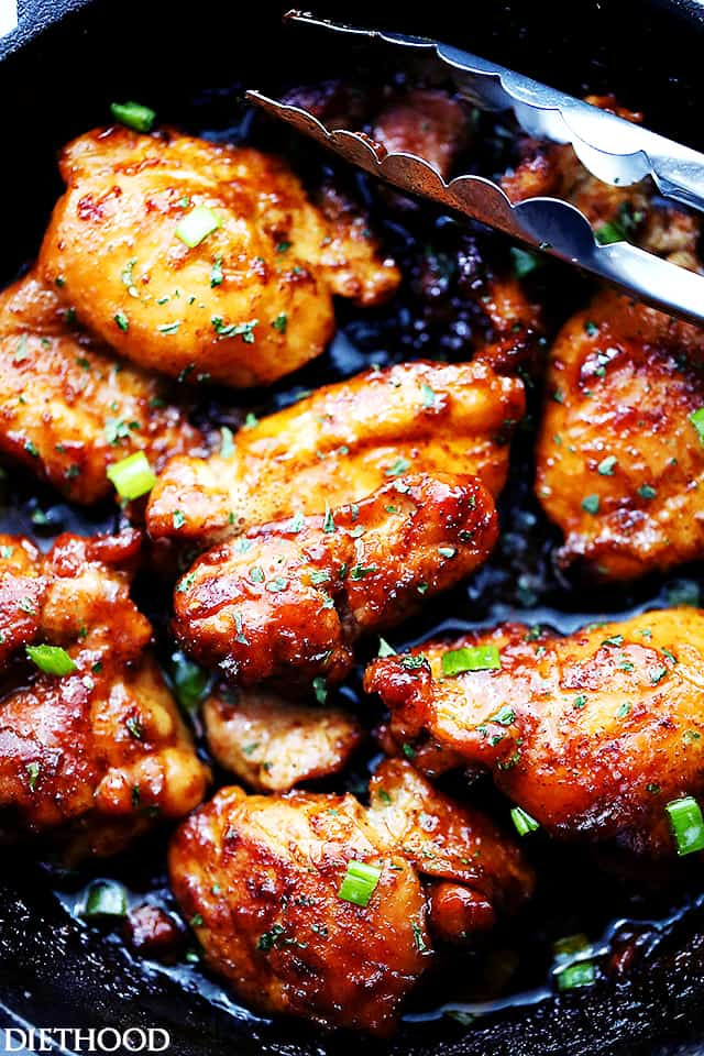 Recipes For Chicken Thighs
 Spicy Sweet and Sticky Chicken Thighs Recipe Diethood