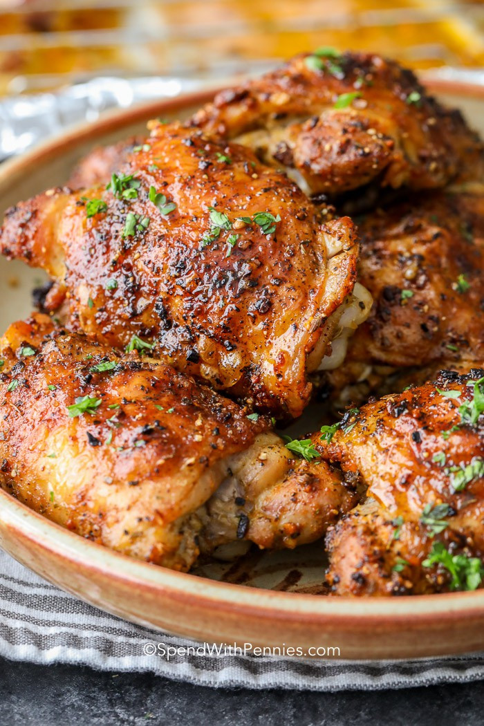 Recipes For Chicken Thighs
 Crispy Baked Chicken Thighs Perfect every time Spend