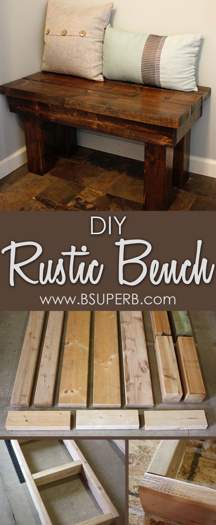 Reclaimed Wood Bench DIY
 DIY Rustic Bench B Superb