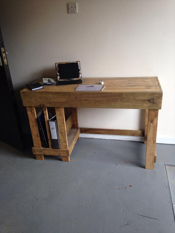 Reclaimed Wood Desk DIY
 DIY Wood Pallet fice puter Desk