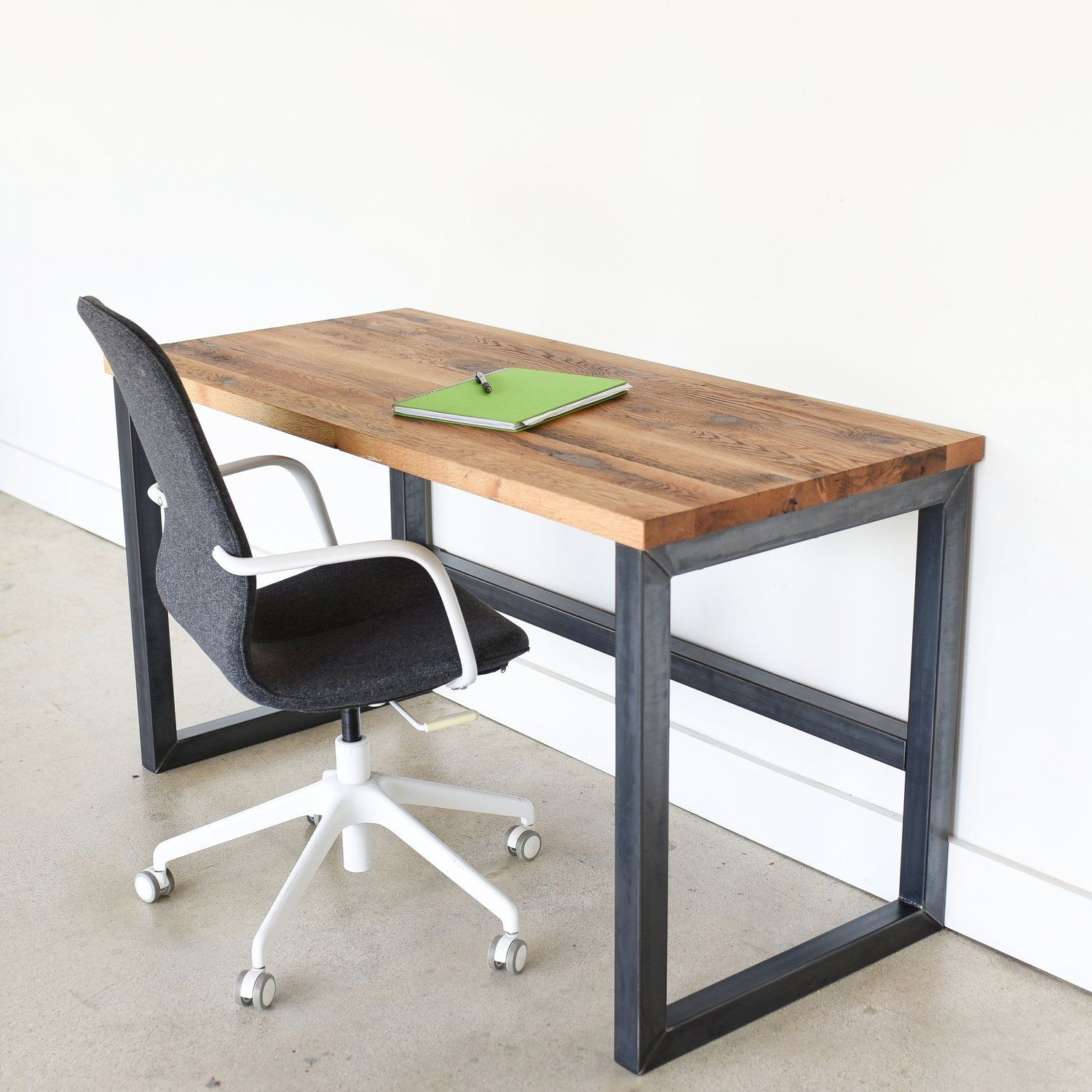 Reclaimed Wood Desk DIY
 Industrial Reclaimed Wood Desk 2" x 2" Metal Frame